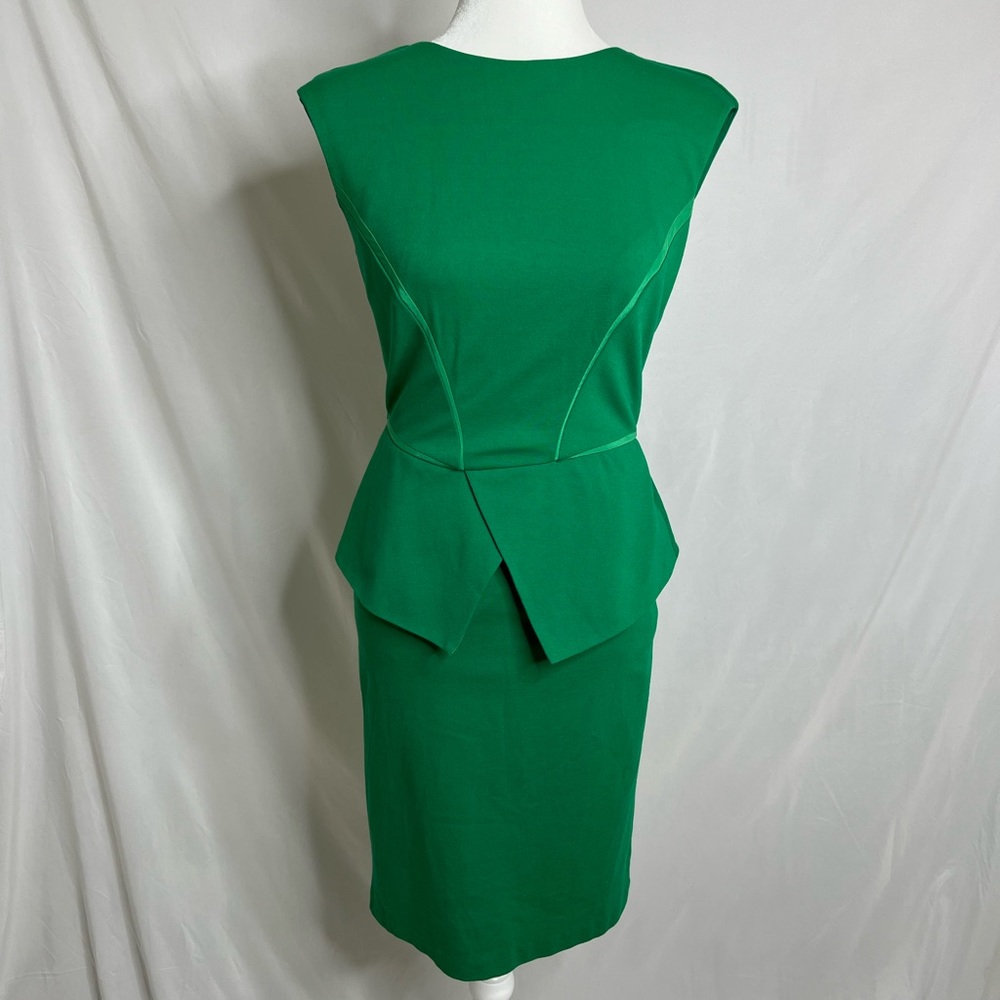 Ted Baker Evvie split peplum sheath green dress
